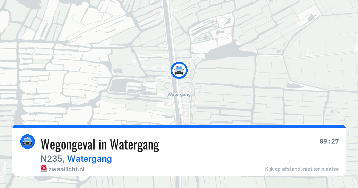 Wegongeval in Watergang — 18 mei 2026