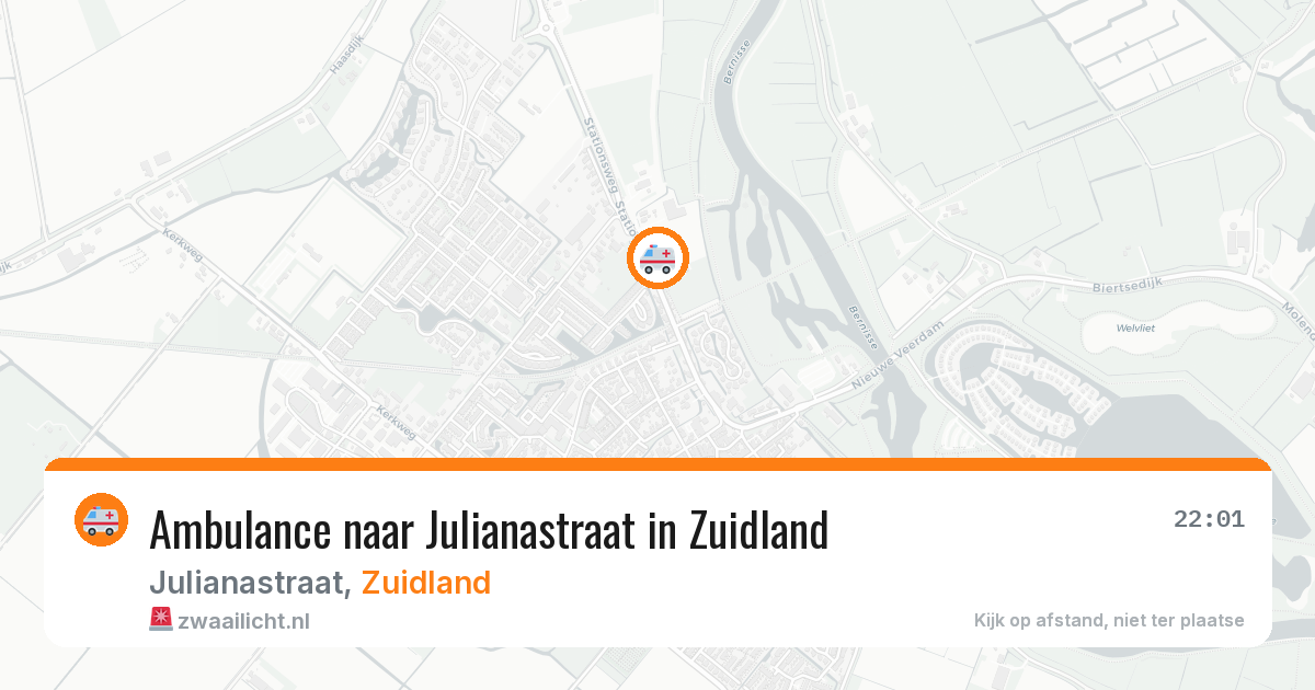 Ambulance naar Julianastraat in Zuidland — 16 mei 2026