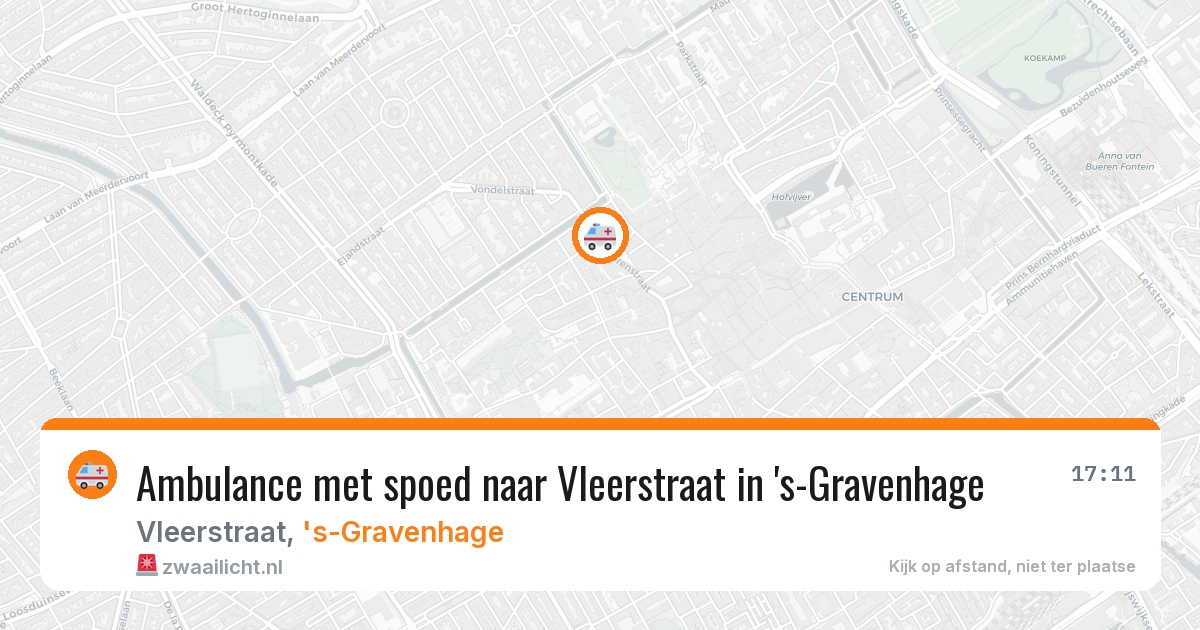 Ambulance met spoed naar Vleerstraat in 's-Gravenhage — 16 mei 2026