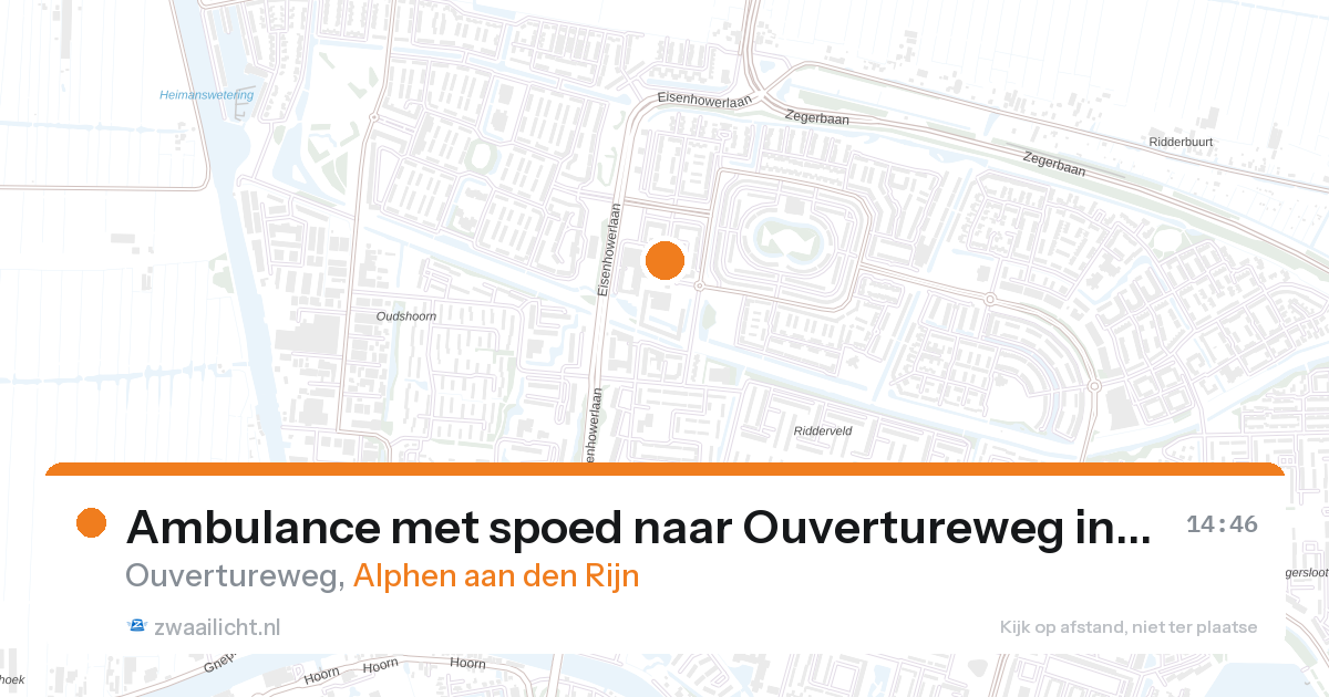 Ambulance met spoed naar Ouvertureweg in Alphen aan den Rijn — 22 mrt 2026
