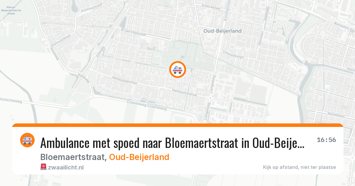 Ambulance met spoed naar Bloemaertstraat in Oud-Beijerland — 29 mrt 2026