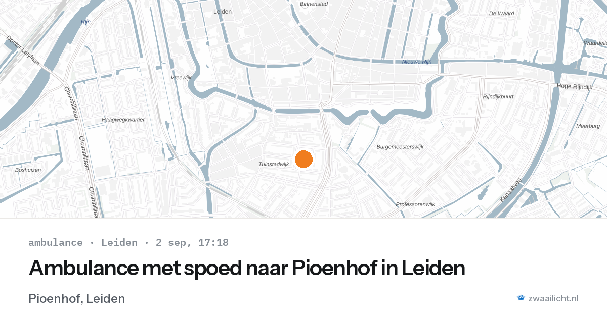 Ambulance met spoed naar Pioenhof in Leiden — 2 sep 2026