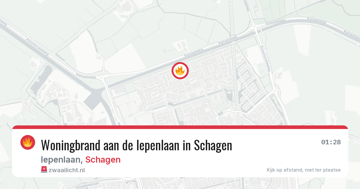 Woningbrand aan de Iepenlaan in Schagen — 15 jul 2026