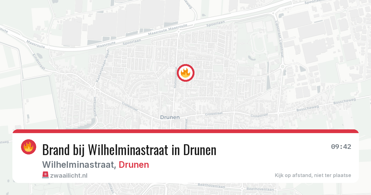 Brand bij Wilhelminastraat in Drunen — 17 jun 2026