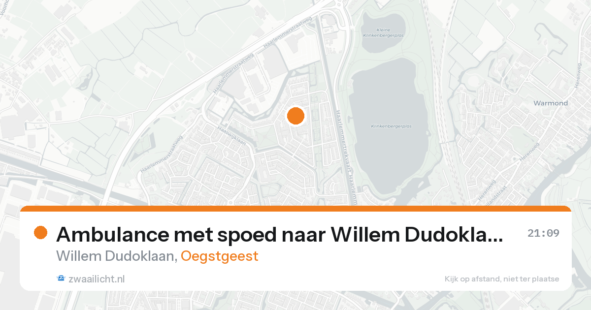 Ambulance met spoed naar Willem Dudoklaan in Oegstgeest — 25 mei 2026