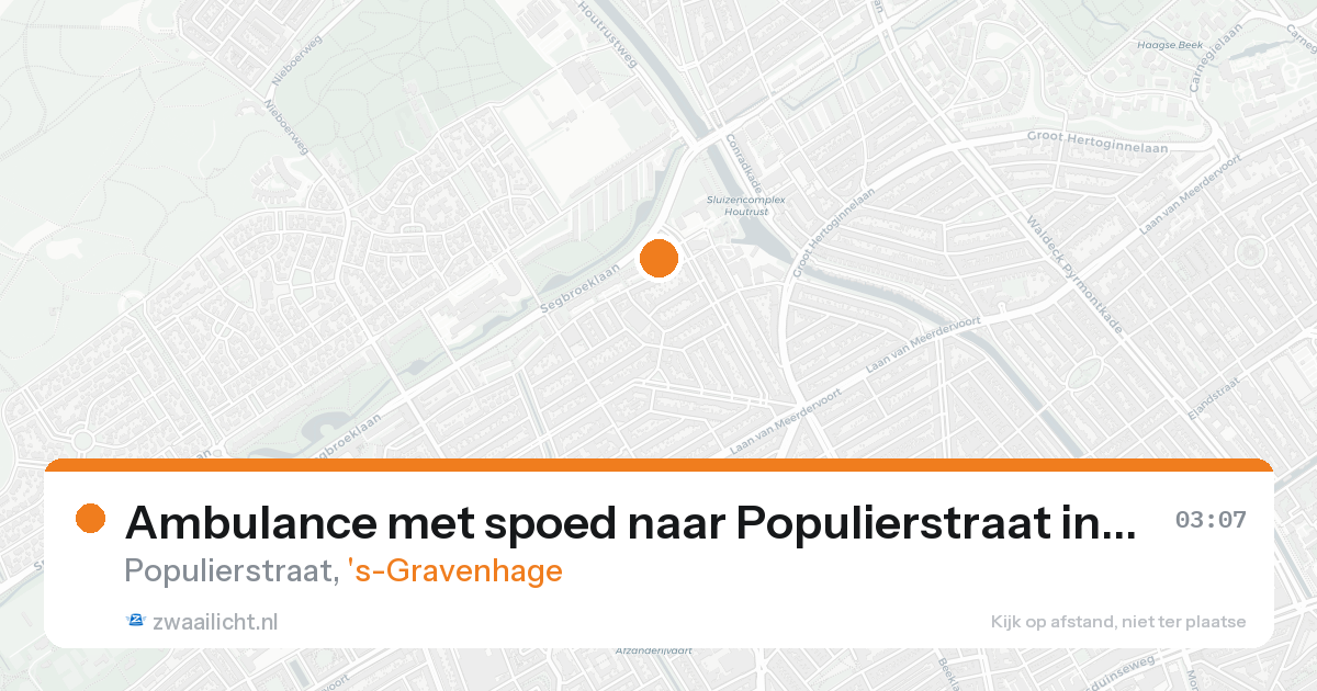 Ambulance met spoed naar Populierstraat in 's-Gravenhage — 20 aug 2026