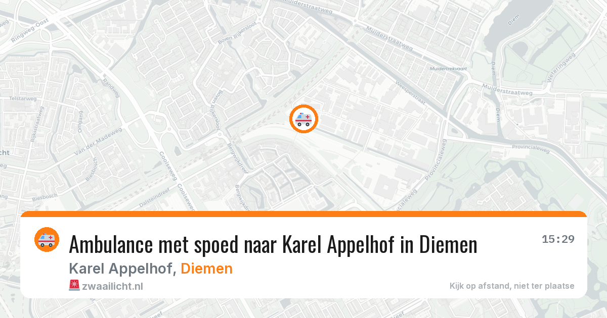 Ambulance met spoed naar Karel Appelhof in Diemen — 8 apr 2026