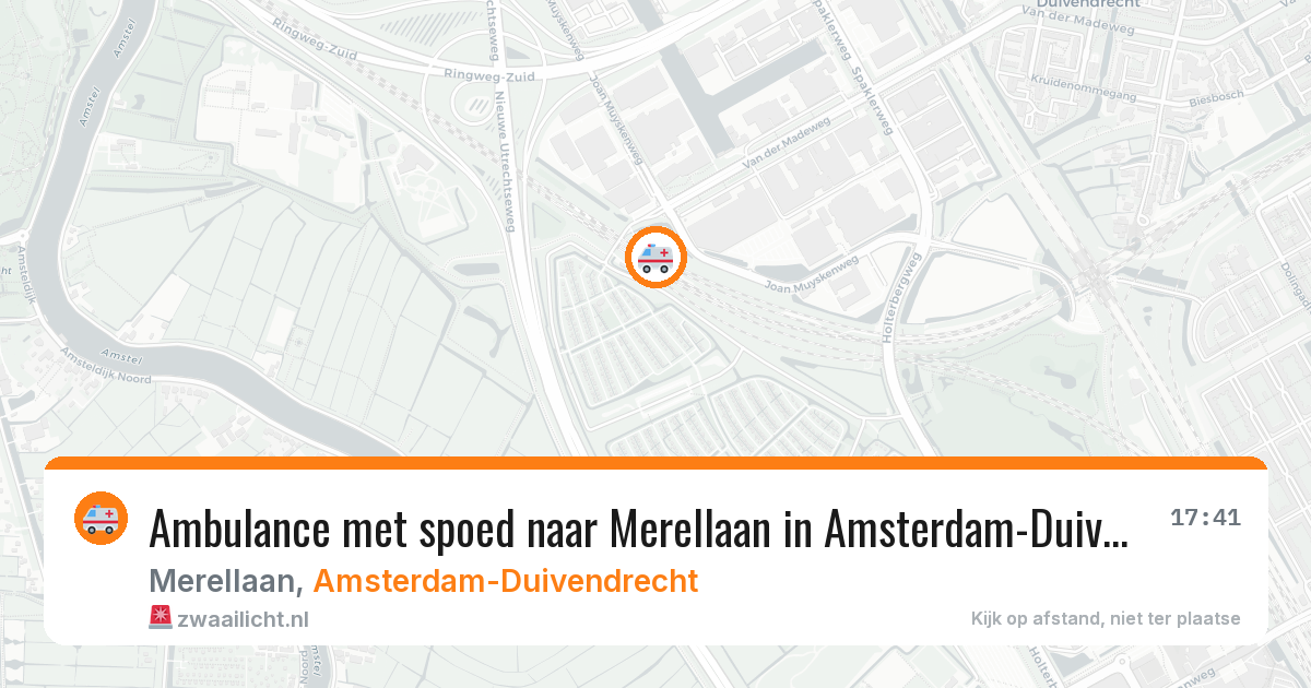 Ambulance met spoed naar Merellaan in Amsterdam-Duivendrecht — 6 jun 2026