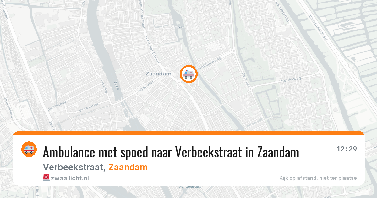 Ambulance met spoed naar Verbeekstraat in Zaandam — 2 mei 2026