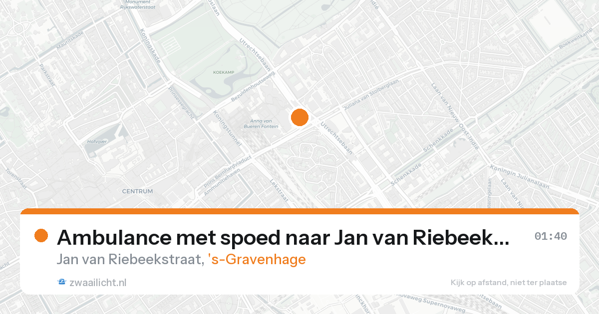 Ambulance met spoed naar Jan van Riebeekstraat in 's-Gravenhage — 17 aug 2026