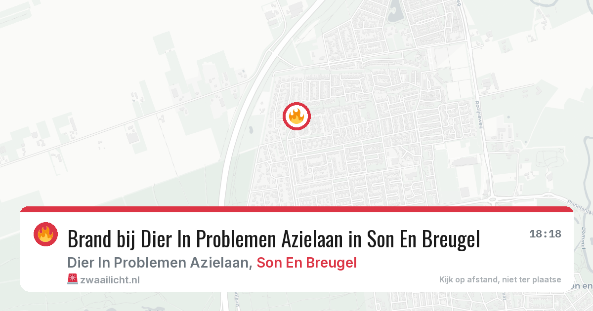 Brand bij Dier In Problemen Azielaan in Son En Breugel — 21 mrt 2026