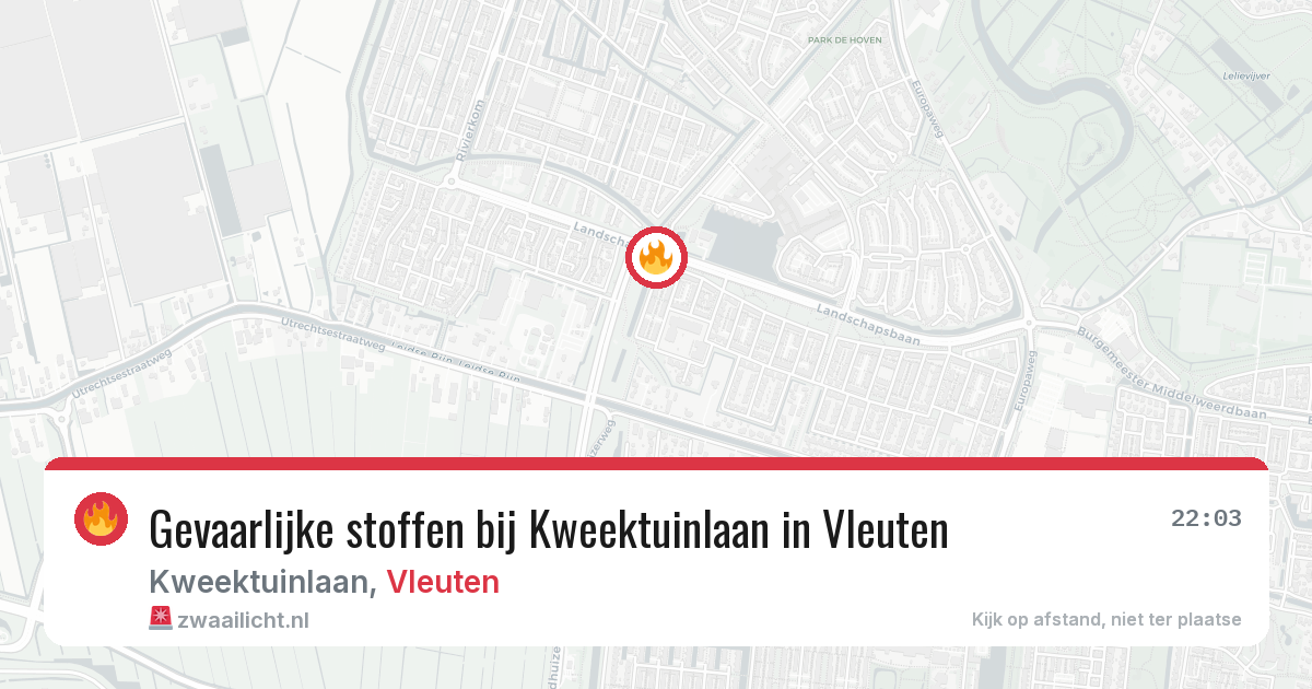 Gevaarlijke stoffen bij Kweektuinlaan in Vleuten — 2 jun 2026