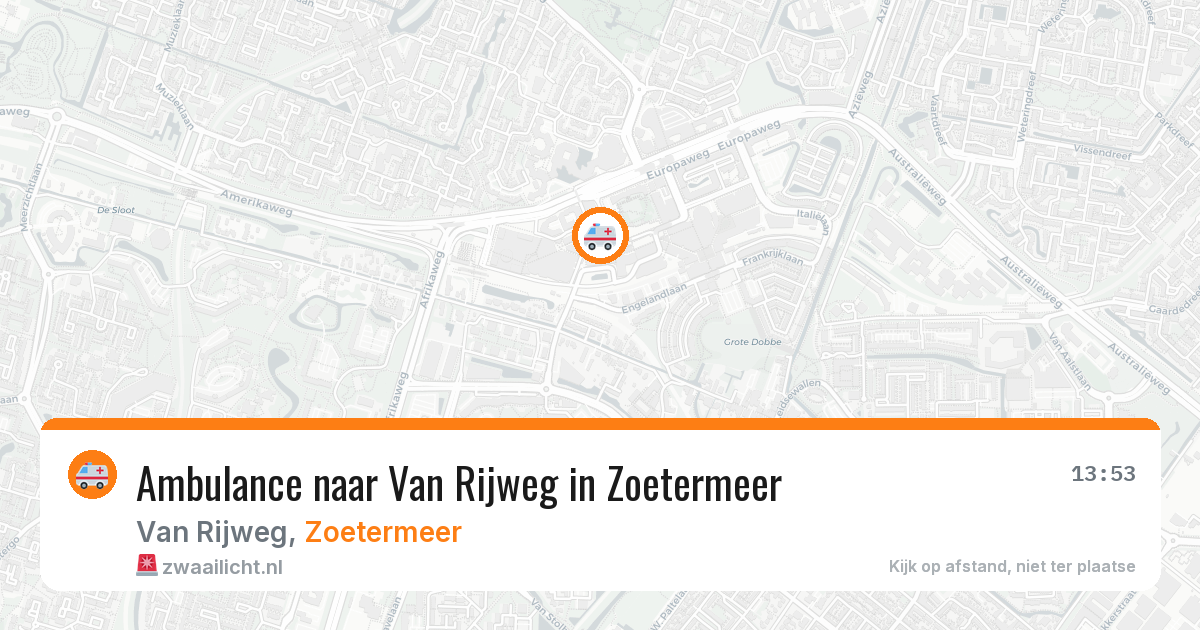Ambulance naar Van Rijweg in Zoetermeer — 8 jul 2026