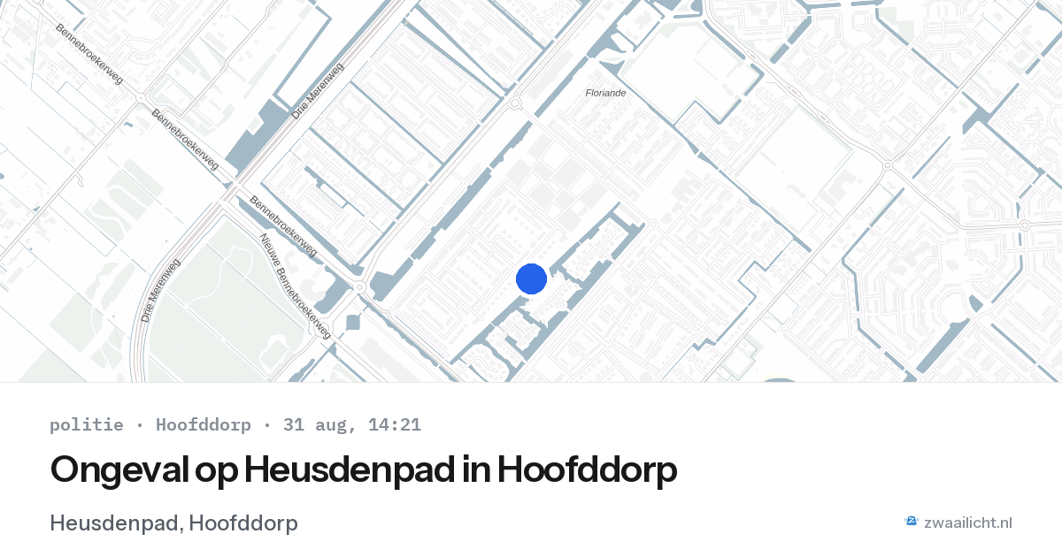 Ongeval op Heusdenpad in Hoofddorp — 31 aug 2026
