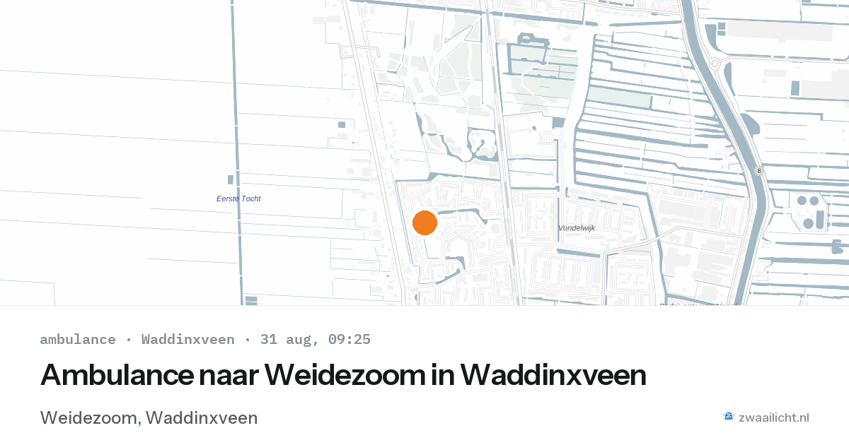 Ambulance naar Weidezoom in Waddinxveen — 31 aug 2026