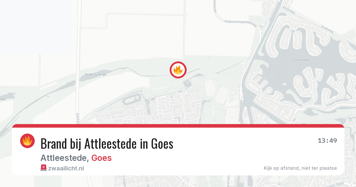 Brand bij Attleestede in Goes — 14 jul 2026
