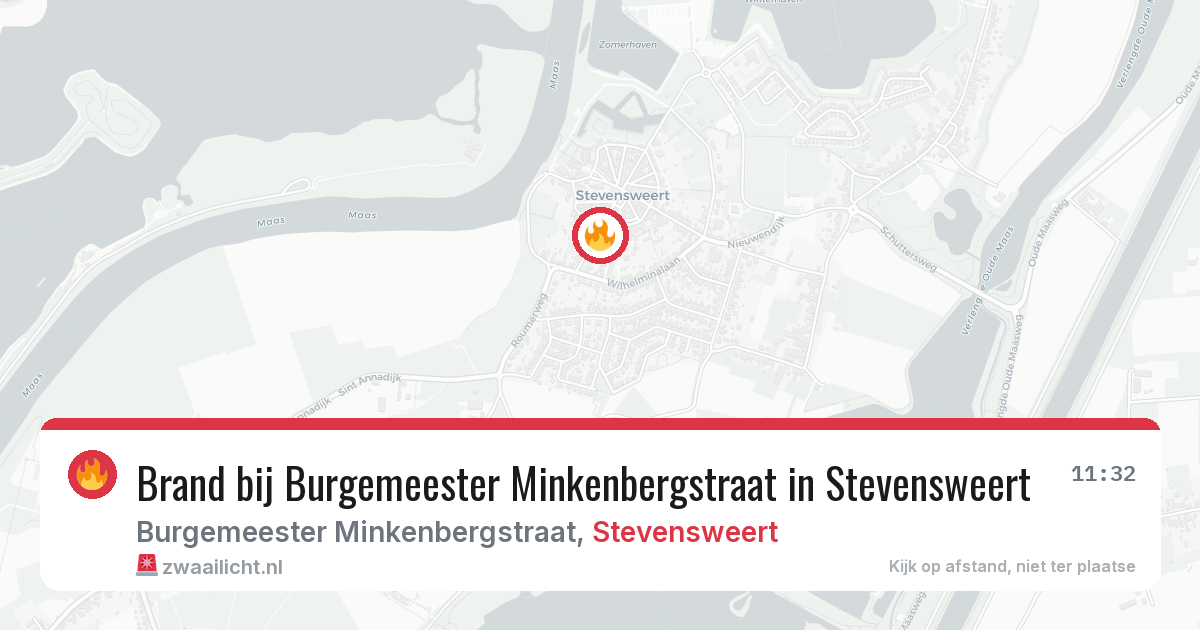 Brand bij Burgemeester Minkenbergstraat in Stevensweert — 20 jun 2026