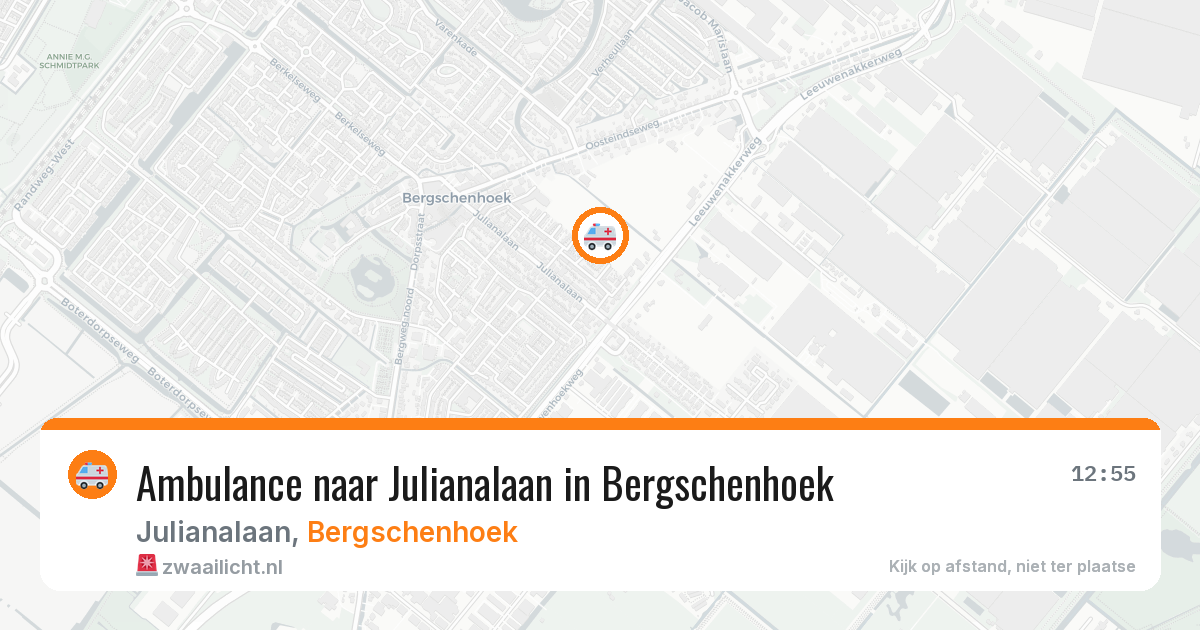 Ambulance naar Julianalaan in Bergschenhoek — 18 mei 2026