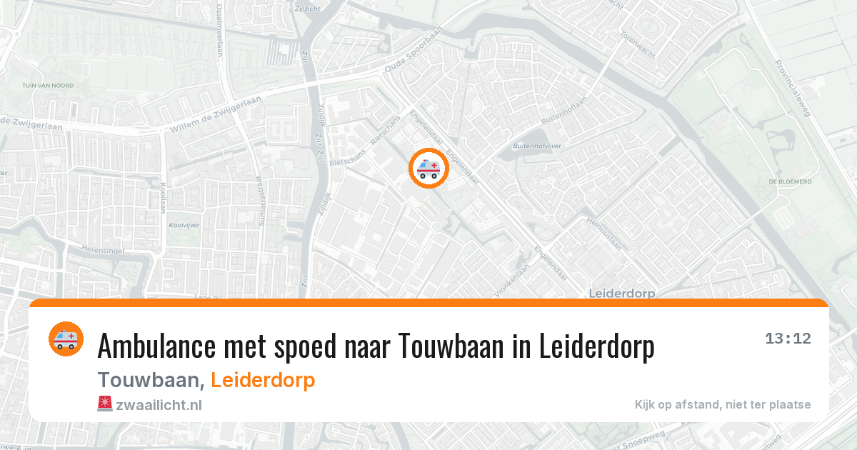 Ambulance met spoed naar Touwbaan in Leiderdorp — 25 apr 2026