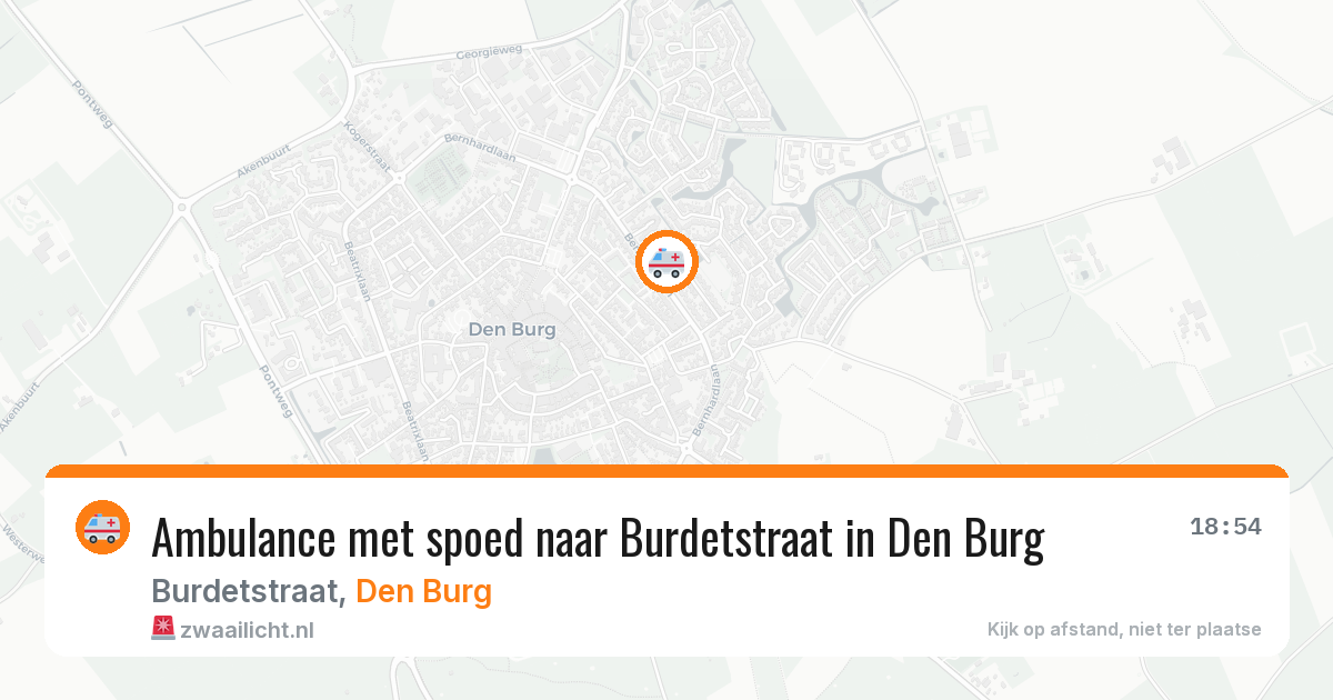 Ambulance met spoed naar Burdetstraat in Den Burg — 22 jun 2026