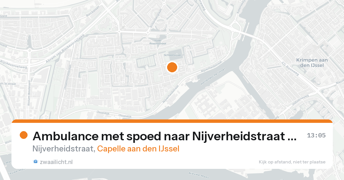 Ambulance met spoed naar Nijverheidstraat in Capelle aan den IJssel — 21 aug 2026