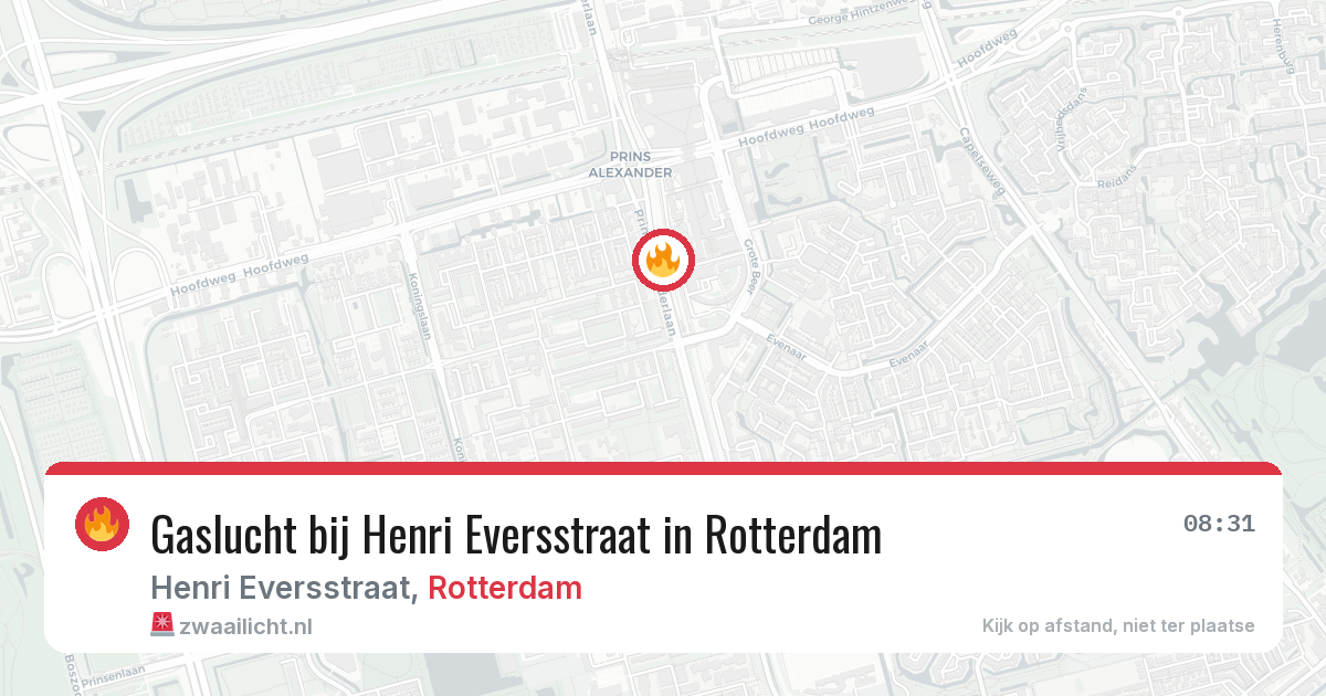 Gaslucht bij Henri Eversstraat in Rotterdam — 30 jun 2026