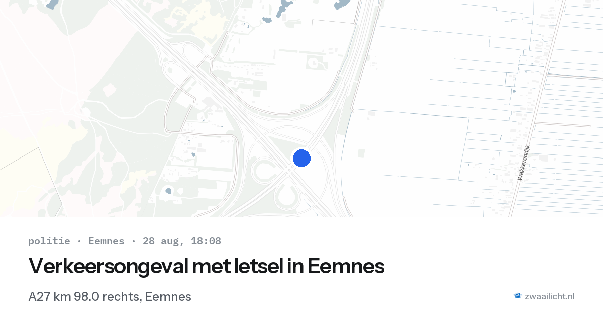 Verkeersongeval met letsel in Eemnes — 28 aug 2026