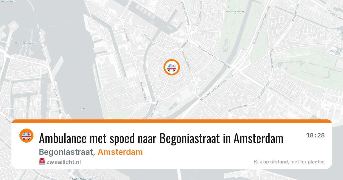 Ambulance met spoed naar Begoniastraat in Amsterdam — 22 mrt 2026