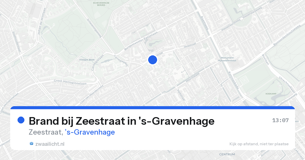 Brand bij Zeestraat in 's-Gravenhage — 15 aug 2026