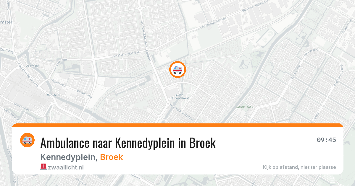 Ambulance naar Kennedyplein in Broek — 20 jun 2026
