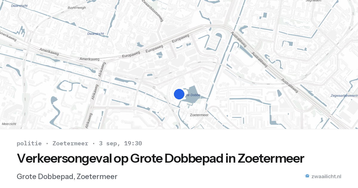 Verkeersongeval op Grote Dobbepad in Zoetermeer — 3 sep 2026