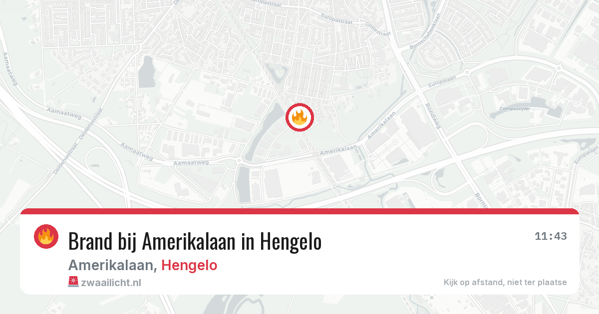 Brand bij Amerikalaan in Hengelo — 30 jul 2026