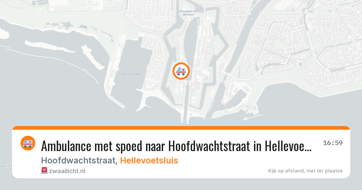 Ambulance met spoed naar Hoofdwachtstraat in Hellevoetsluis — 5 aug 2026