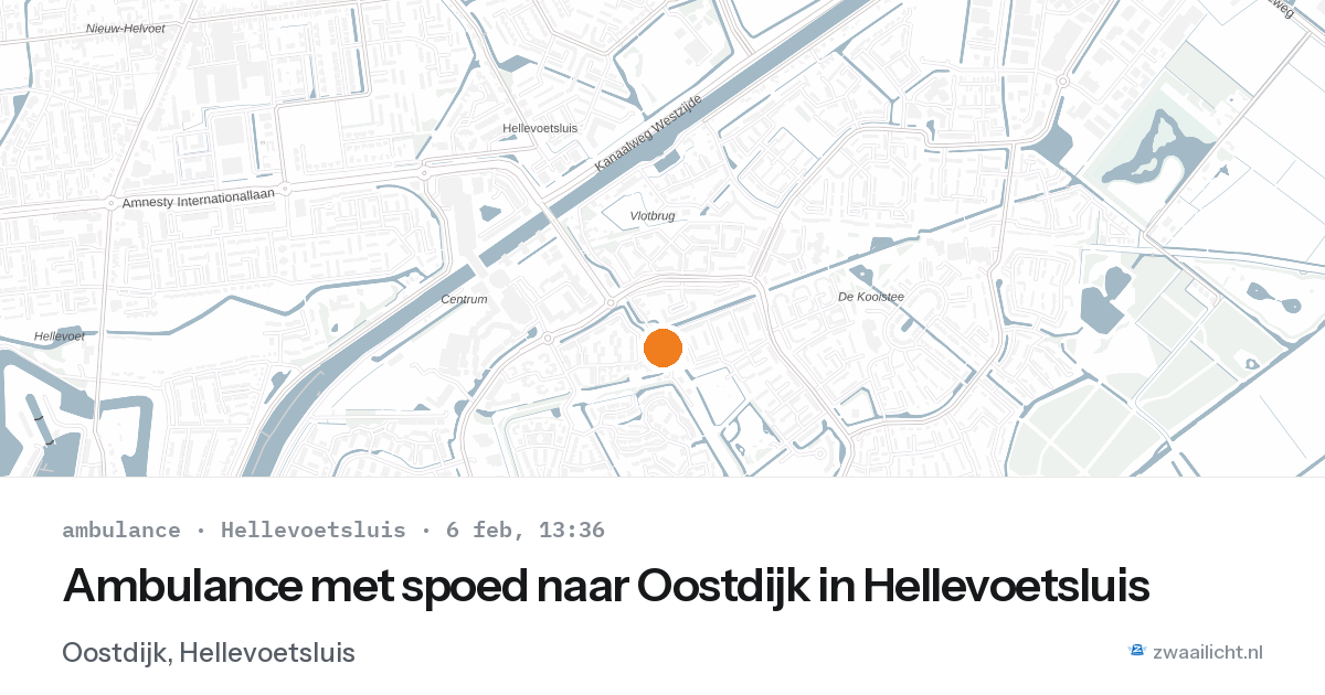 Ambulance met spoed naar Oostdijk in Hellevoetsluis — 6 feb 2026