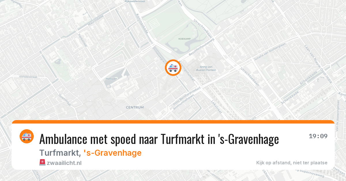 Ambulance met spoed naar Turfmarkt in 's-Gravenhage — 26 mei 2026