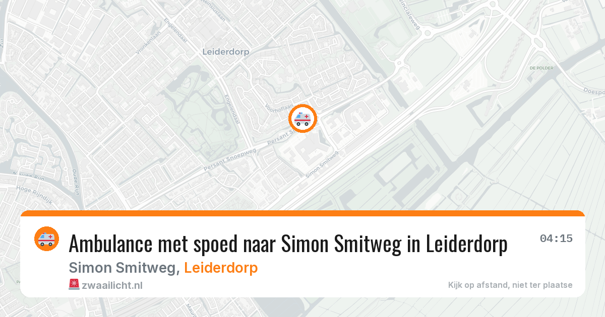 Ambulance met spoed naar Simon Smitweg in Leiderdorp — 13 aug 2026