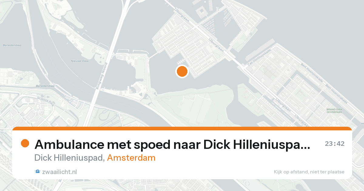 Ambulance met spoed naar Dick Hilleniuspad in Amsterdam — 18 aug 2026