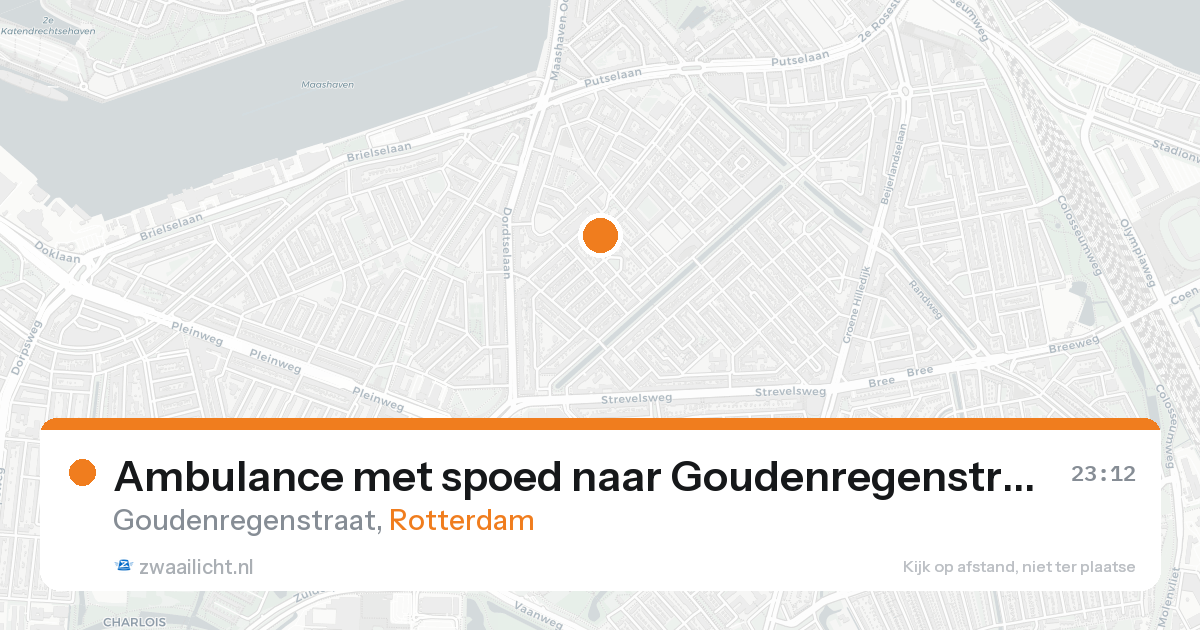 Ambulance met spoed naar Goudenregenstraat in Rotterdam — 21 aug 2026
