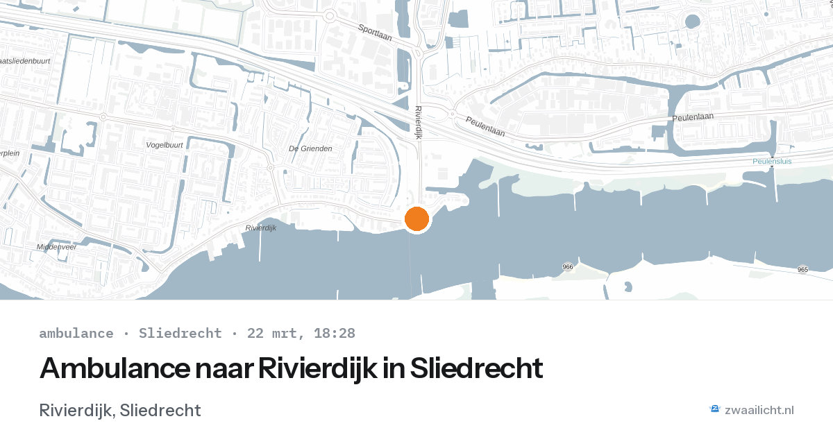 Ambulance naar Rivierdijk in Sliedrecht — 22 mrt 2026
