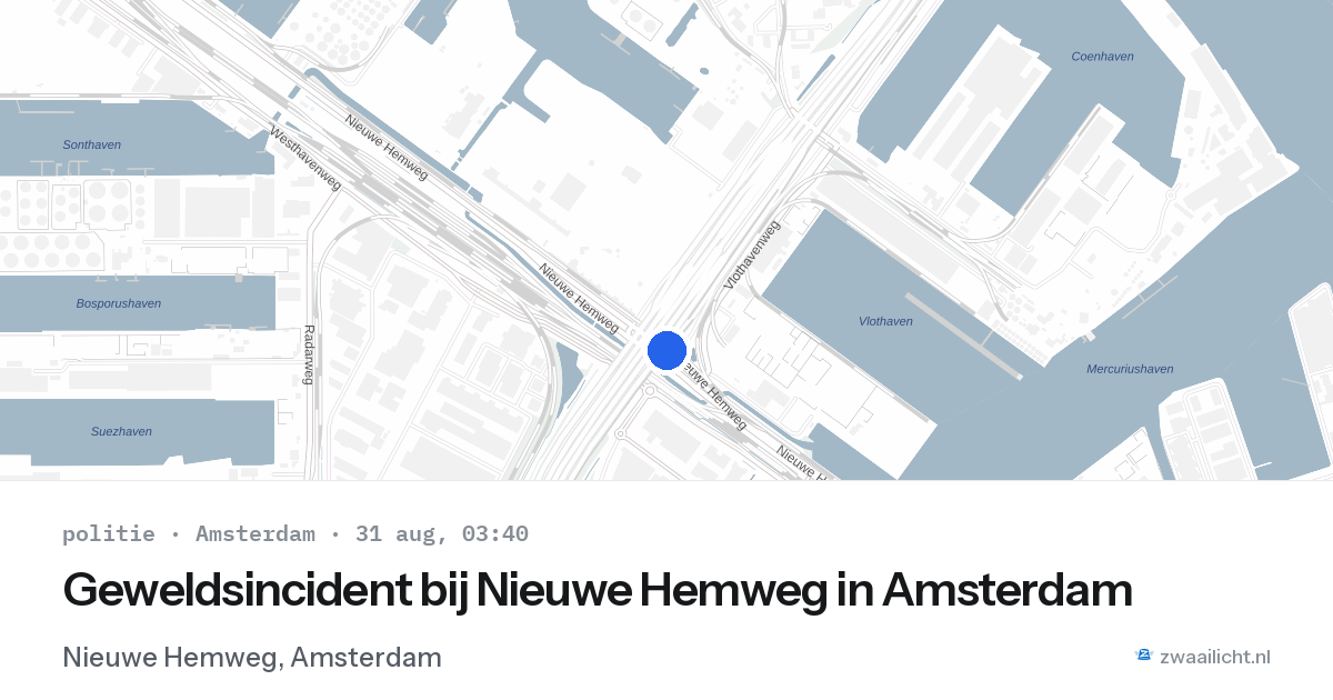 Geweldsincident bij Nieuwe Hemweg in Amsterdam — 31 aug 2026
