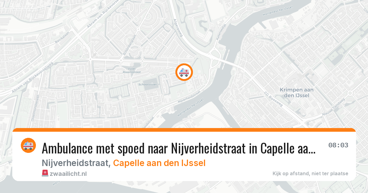 Ambulance met spoed naar Nijverheidstraat in Capelle aan den IJssel — 29 mei 2026