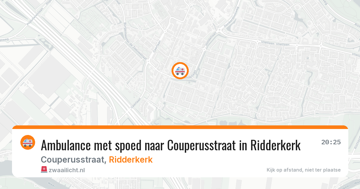 Ambulance met spoed naar Couperusstraat in Ridderkerk — 31 jul 2026