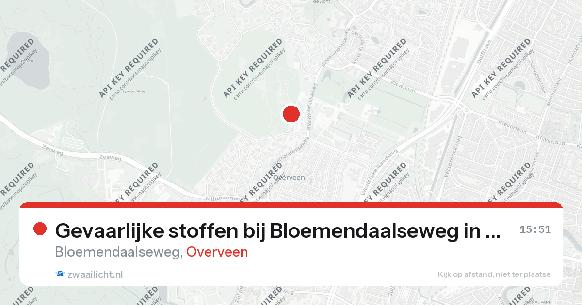 Gevaarlijke stoffen bij Bloemendaalseweg in Overveen — 26 aug 2026