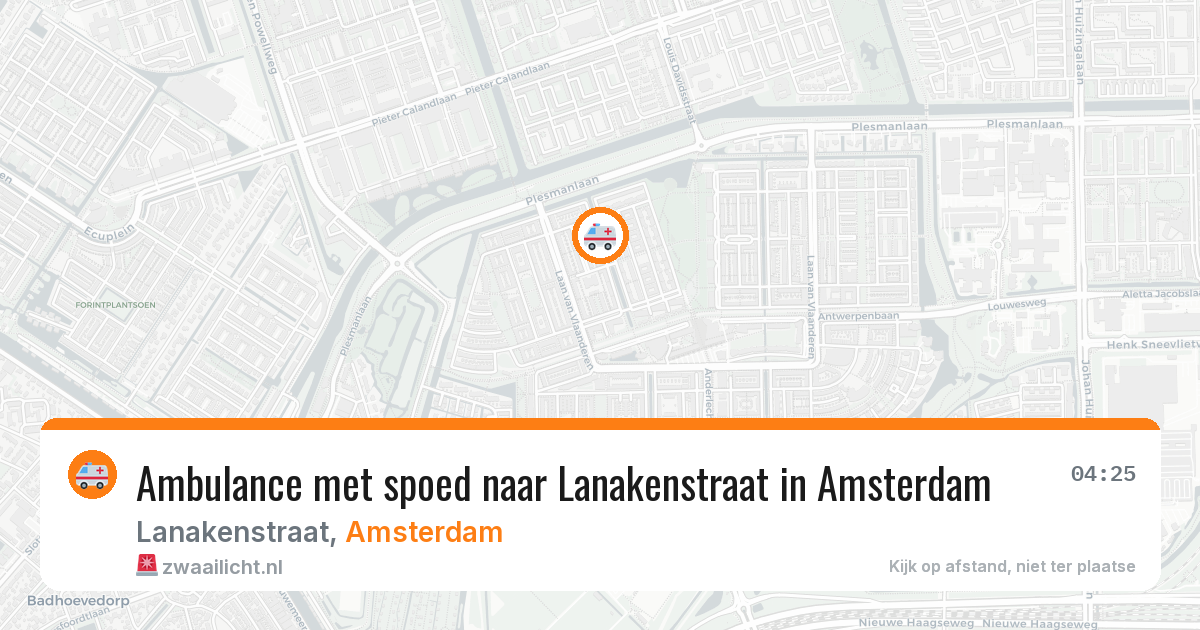 Ambulance met spoed naar Lanakenstraat in Amsterdam — 4 jun 2026