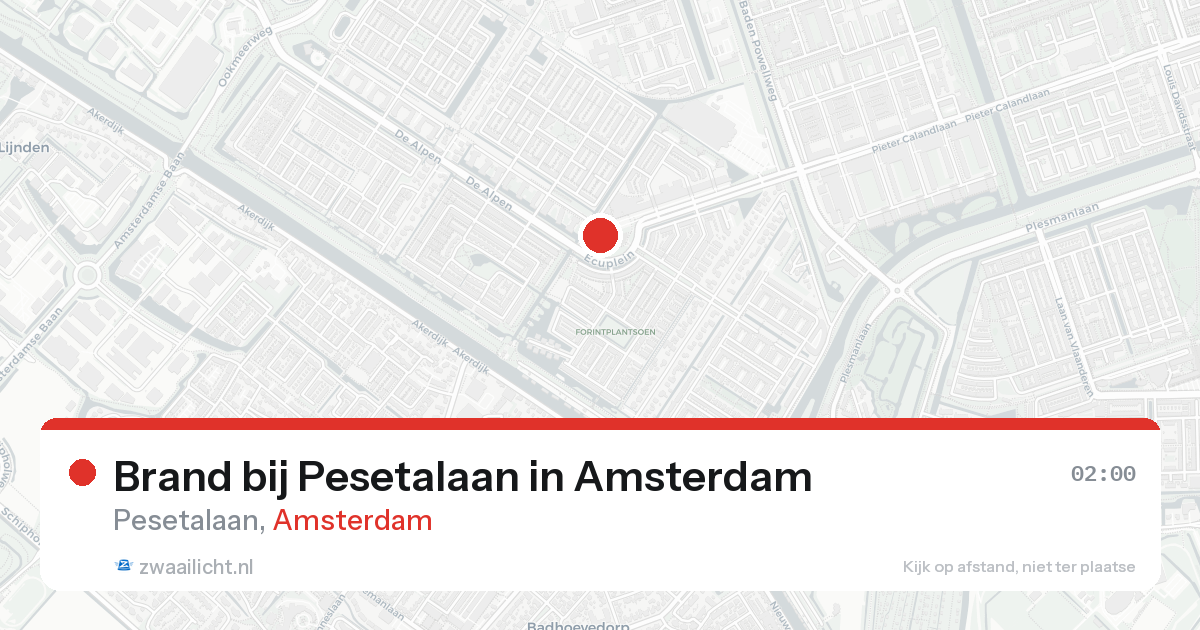Brand bij Pesetalaan in Amsterdam — 24 aug 2026
