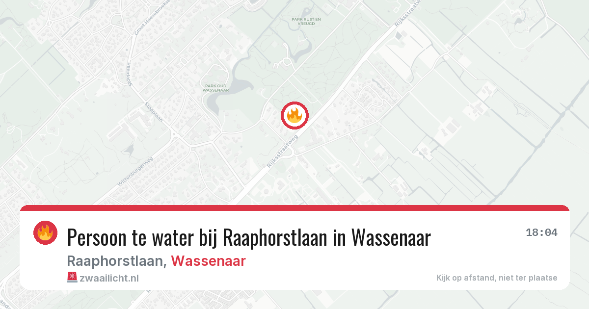 Persoon te water bij Raaphorstlaan in Wassenaar — 23 jun 2026