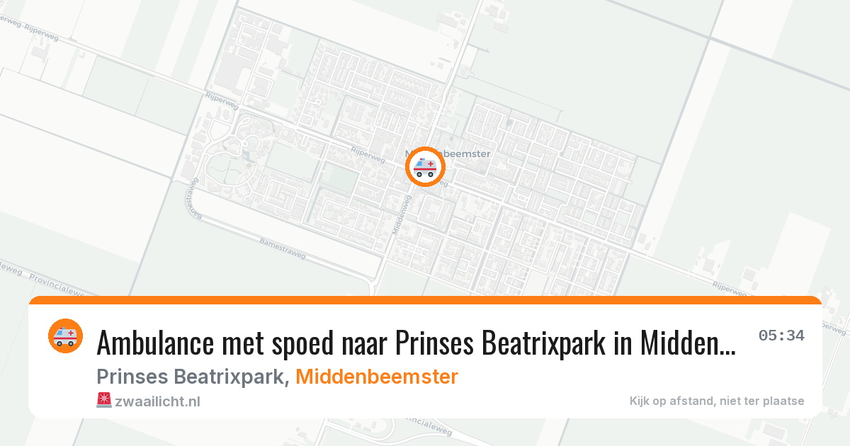 Ambulance met spoed naar Prinses Beatrixpark in Middenbeemster — 19 jan 2026