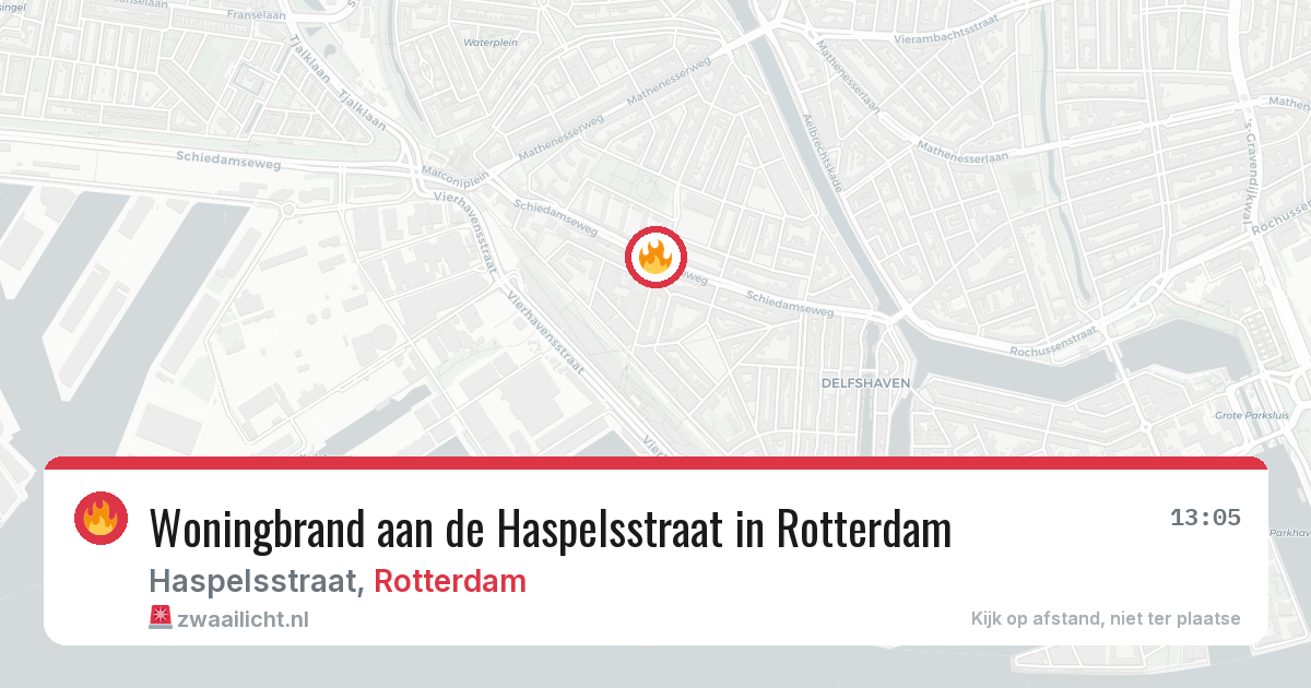 Woningbrand aan de Haspelsstraat in Rotterdam — 30 jul 2026