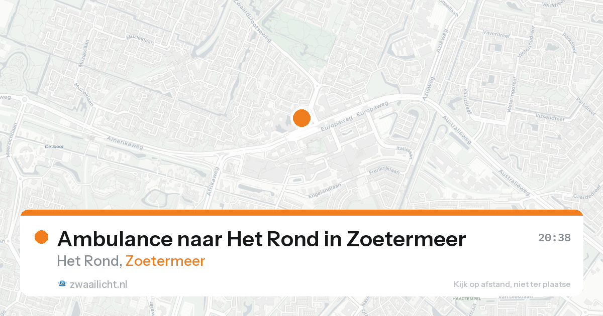 Ambulance naar Het Rond in Zoetermeer — 16 aug 2026