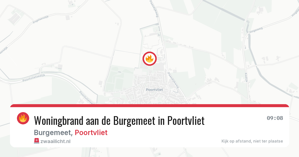 Woningbrand aan de Burgemeet in Poortvliet — 24 mei 2026